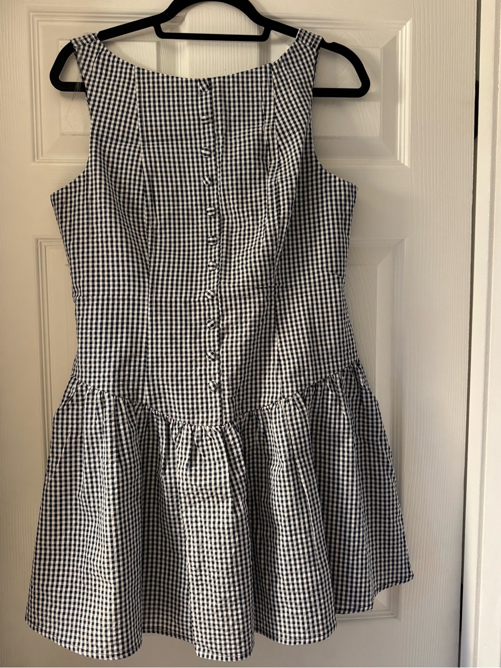 Navy & White Gingham Dress